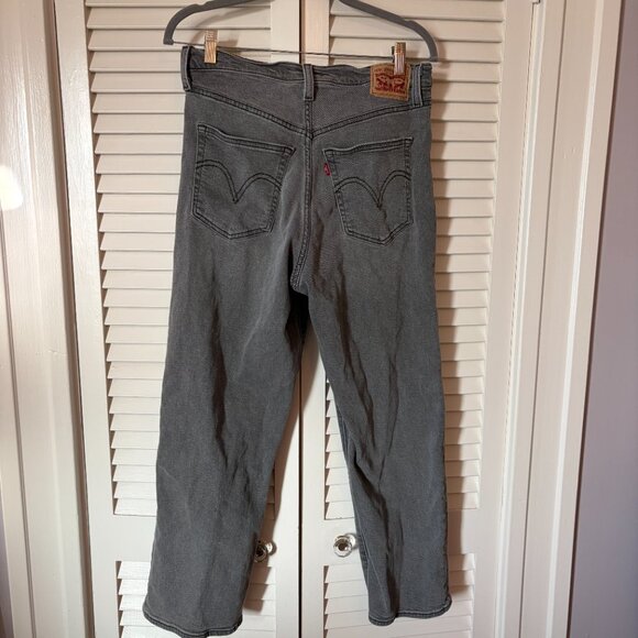 Levis Ribcage Straight Ankle denim jeans 31 grey button fly - Picture 7 of 11